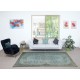 Hand Knotted Light Blue Color Area Rug, Modern Medallion Design Turkish Floor Covering