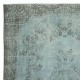 Hand Knotted Light Blue Color Area Rug, Modern Medallion Design Turkish Floor Covering