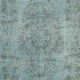 Hand Knotted Light Blue Color Area Rug, Modern Medallion Design Turkish Floor Covering
