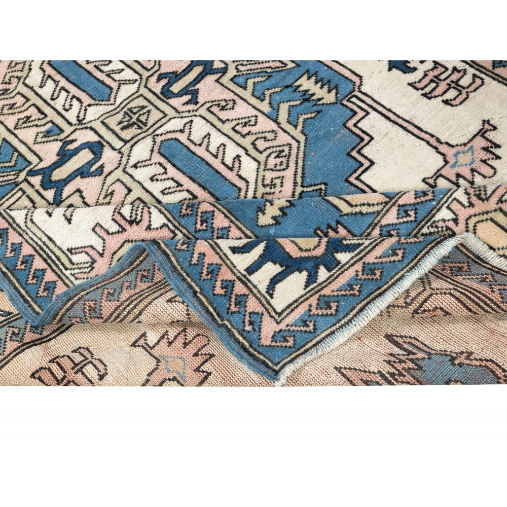 One of a kind Vintage Handmade Turkish Area Rug. 100% Wool