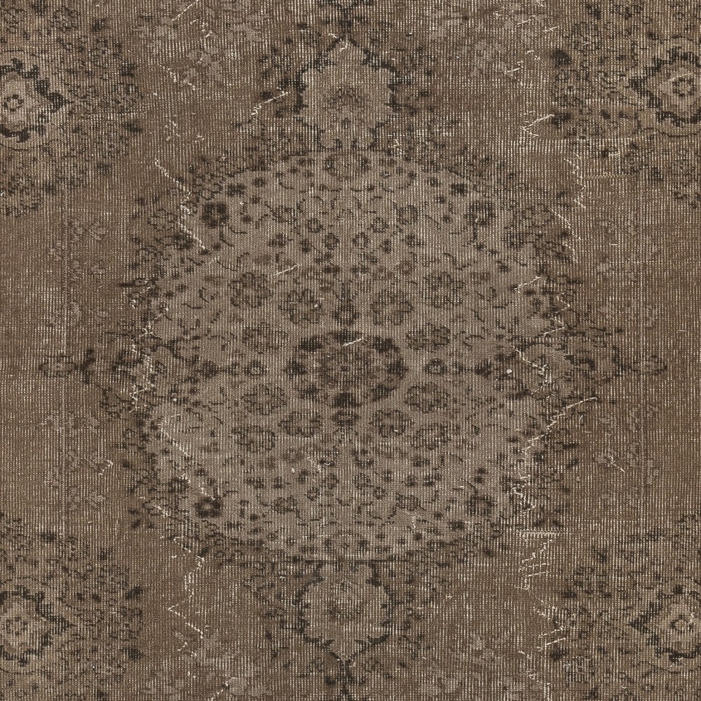 Contemporary Handmade Low Pile Turkish Wool Area Rug in Brown Color