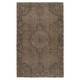 Contemporary Handmade Low Pile Turkish Wool Area Rug in Brown Color