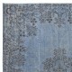 Vintage Handmade Turkish Area Rug dyed in Light Blue 4 Modern Interiors