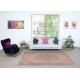 Soft Pink Color Anti-bacterial Wool Area Rug. Hand Knotted Turkish Rug
