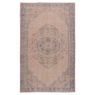 Soft Pink Color Anti-bacterial Wool Area Rug. Hand Knotted Turkish Rug