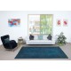 Vintage Handmade Turkish Area Rug redyed in Blue Color for modern interiors