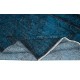 Vintage Handmade Turkish Area Rug redyed in Blue Color for modern interiors