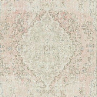 One of a kind Vintage Area Rug, Sun Faded Handmade Turkish Carpet