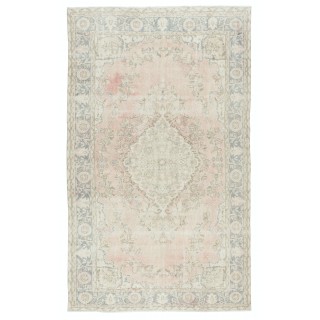 One of a kind Vintage Area Rug, Sun Faded Handmade Turkish Carpet