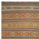 Vintage Handwoven Turkish Kilim Rug (Flat Weave) with Colorful Stripes. 100% Wool