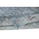 Contemporary Handmade Turkish Area Rug Over-Dyed in Light Blue. Woolen Floor Covering