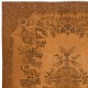 Orange Handmade Wool Area Rug from Turkey. Decorative Medallion Design Rug