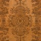 Orange Handmade Wool Area Rug from Turkey. Decorative Medallion Design Rug