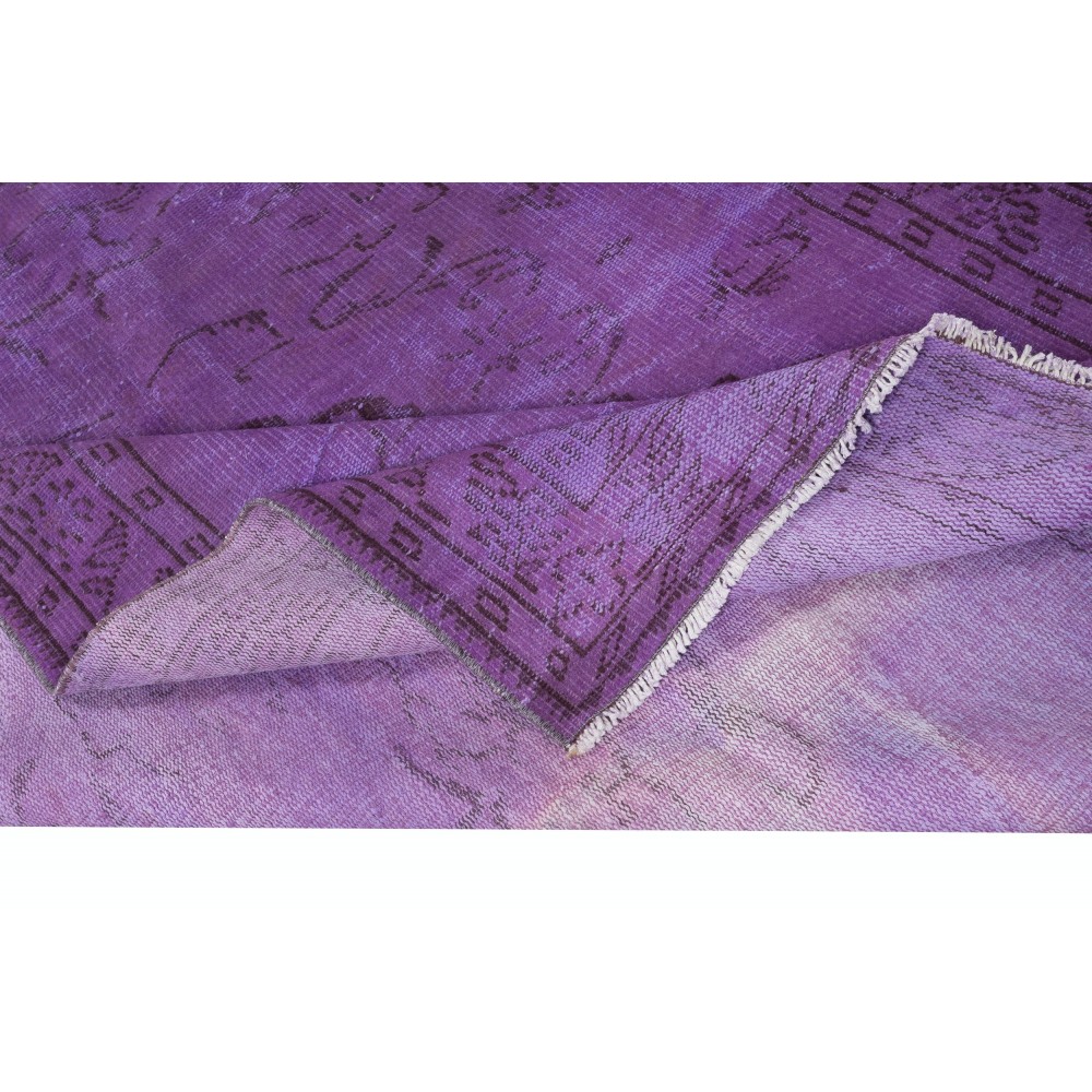 Purple Area Rug for Modern Interiors, Hand-Knotted in Turkey