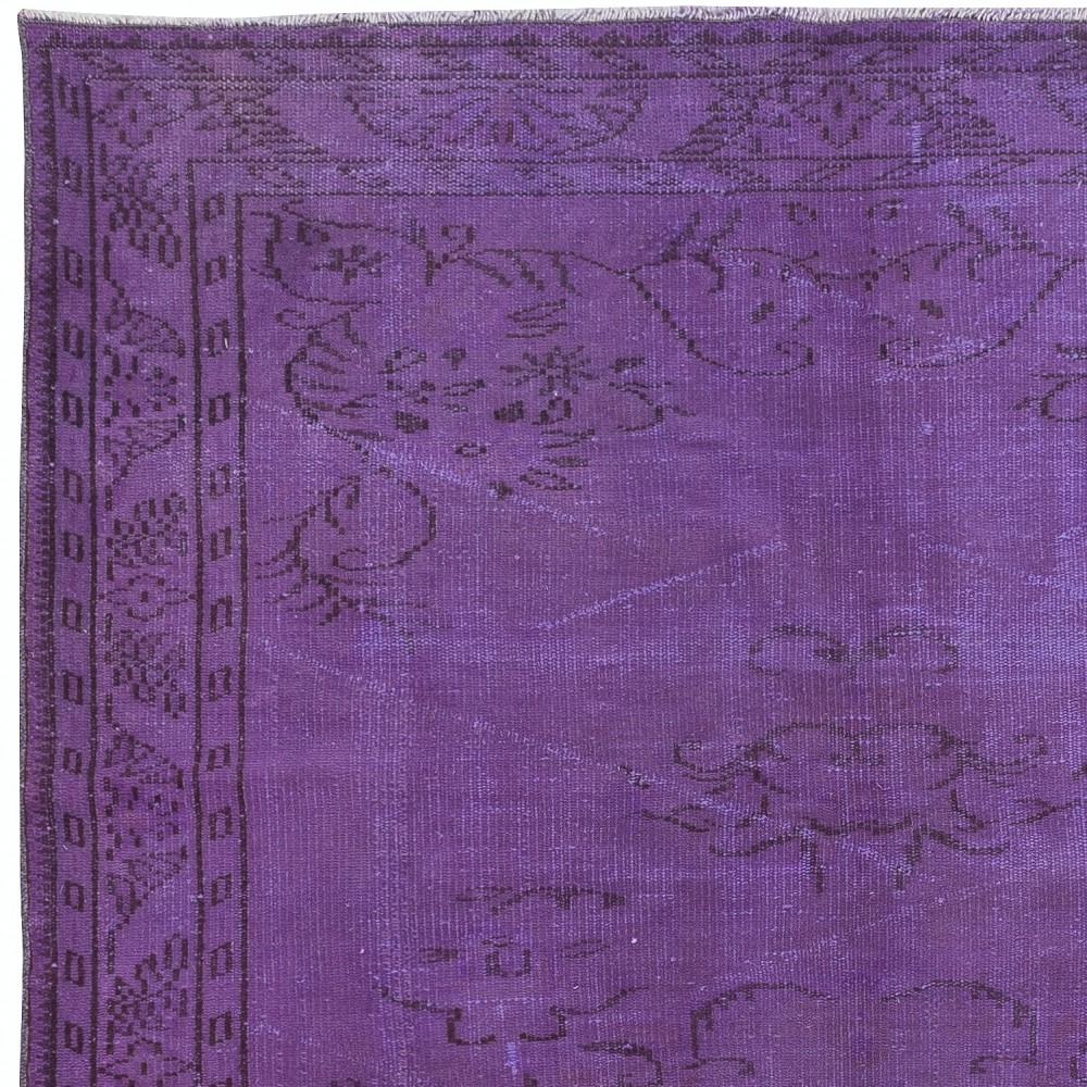 Purple Area Rug for Modern Interiors, Hand-Knotted in Turkey