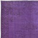 Purple Area Rug for Modern Interiors, Hand-Knotted in Turkey
