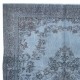 Contemporary Area Rug in Blue, Hand-woven and Hand-knotted in Turkey