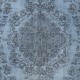 Contemporary Area Rug in Blue, Hand-woven and Hand-knotted in Turkey
