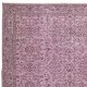 Contemporary Hand-knotted Area Rug with Floral Design. Pink Color Turkish Floor Covering