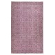 Contemporary Hand-knotted Area Rug with Floral Design. Pink Color Turkish Floor Covering