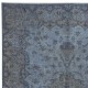 Handmade Navy Blue Area Rug for Living Room, Modern Turkish Carpet for Dining Room