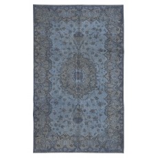 Handmade Blue Area Rug for Living Room, Modern Turkish Carpet for Dining Room