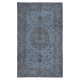 Handmade Navy Blue Area Rug for Living Room, Modern Turkish Carpet for Dining Room