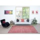 Red Color Handmade Area Rug for Living Room, Shabby Chic Turkish Floor Rug for Dining Room