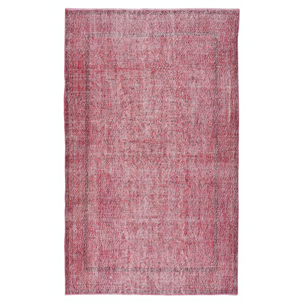 Red Color Handmade Area Rug for Living Room, Shabby Chic Turkish Floor Rug for Dining Room