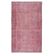 Red Color Handmade Area Rug for Living Room, Shabby Chic Turkish Floor Rug for Dining Room