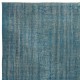 Contemporary Distressed Area Rug in Blue, Hand-woven and Hand-knotted in Turkey