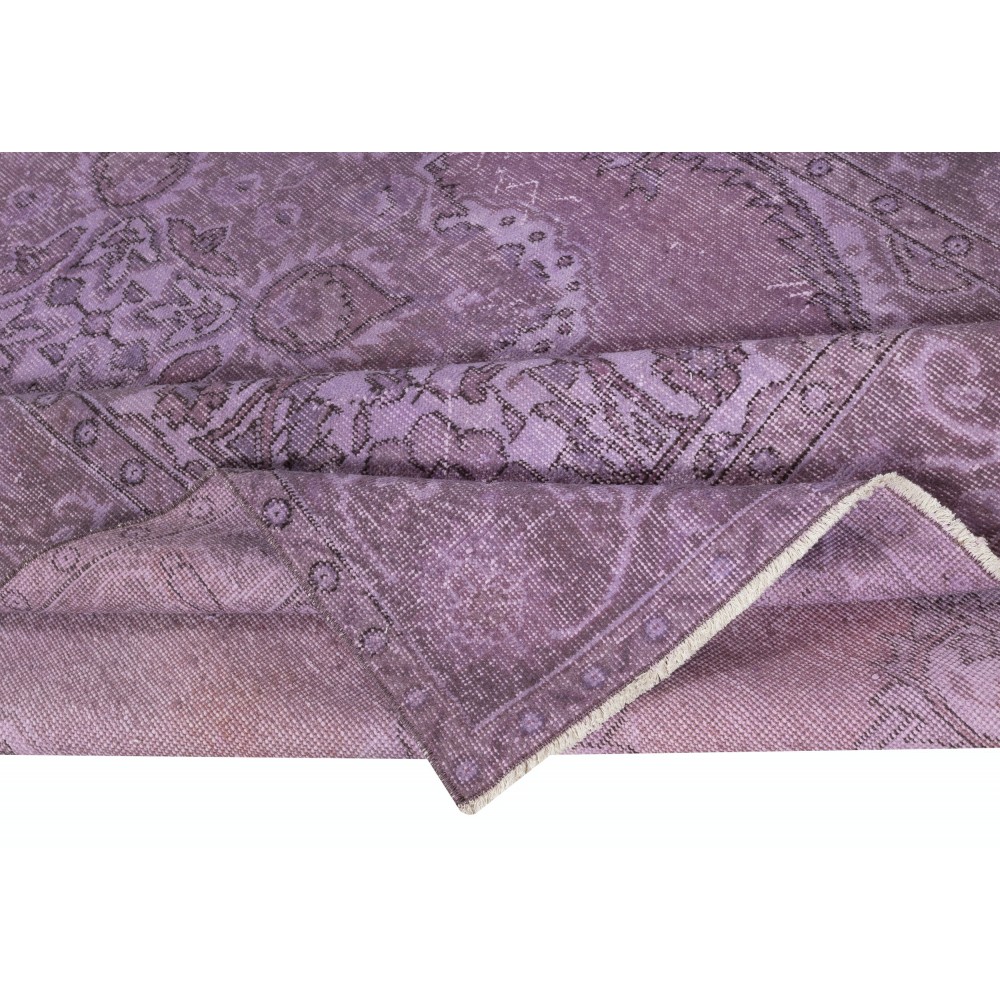 Purple Area Rug for Modern Interiors, Hand-Knotted in Turkey