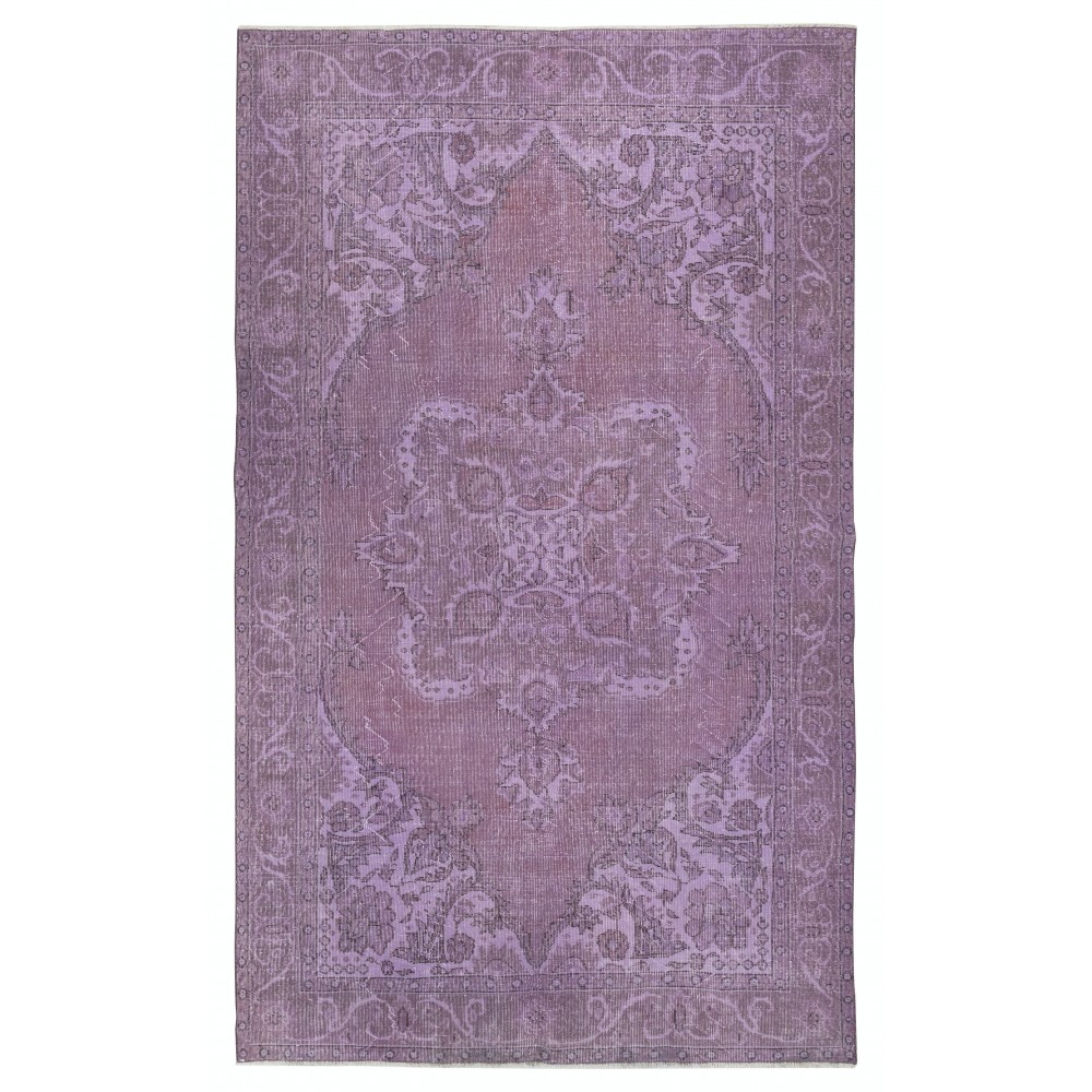 Purple Area Rug for Modern Interiors, Hand-Knotted in Turkey