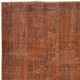 Handmade Bohemian Style Area Rug. Modern Orange Color Rug