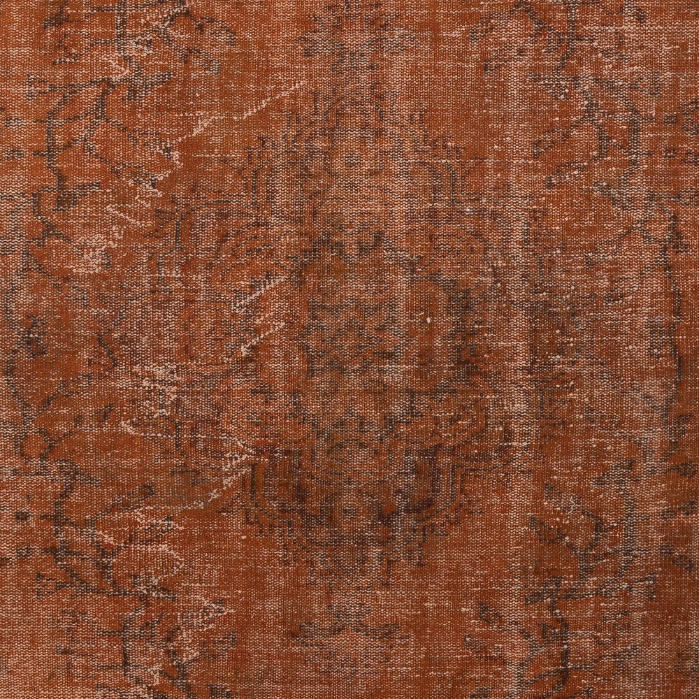Handmade Bohemian Style Area Rug. Modern Orange Color Rug