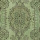 Handmade Turkish Wool Area Rug in Green, Modern Living Room Rug