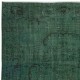 Modern Handmade Turkish Wool Area Rug in Dark Green