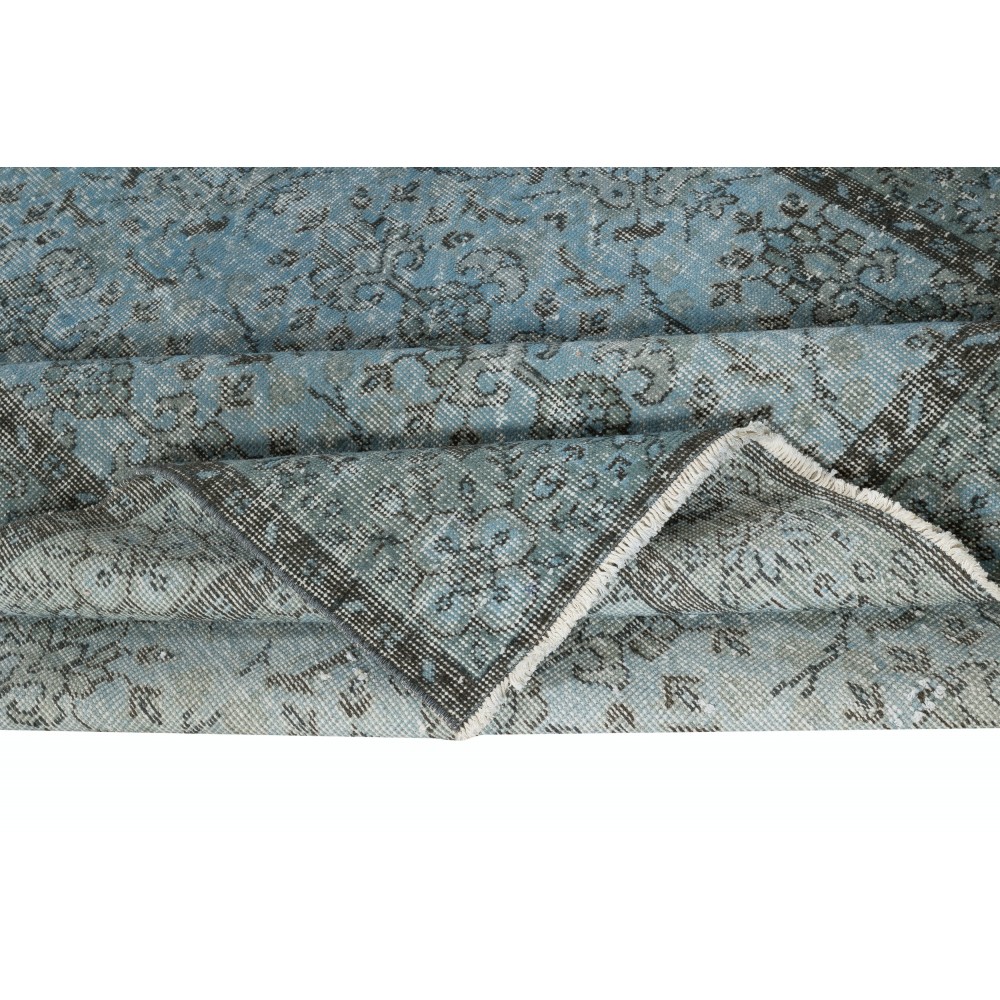 Blue Area Rug for Contemporary Interiors, Handmade in Turkey