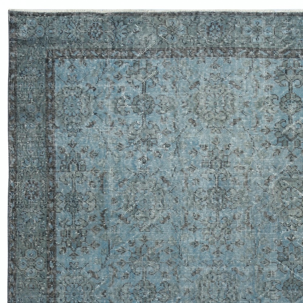 Blue Area Rug for Contemporary Interiors, Handmade in Turkey