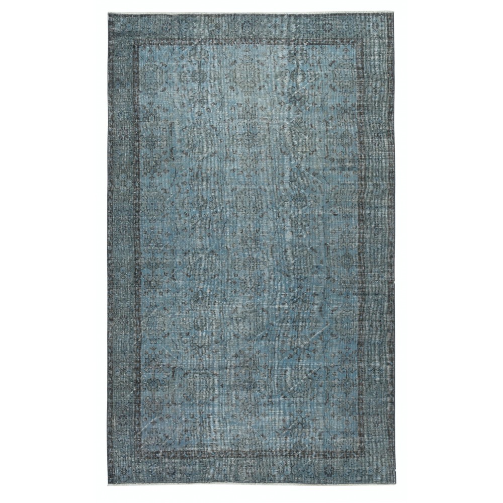 Blue Area Rug for Contemporary Interiors, Handmade in Turkey