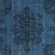 Vintage Handmade Turkish Area Rug dyed in Blue 4 Modern Interiors