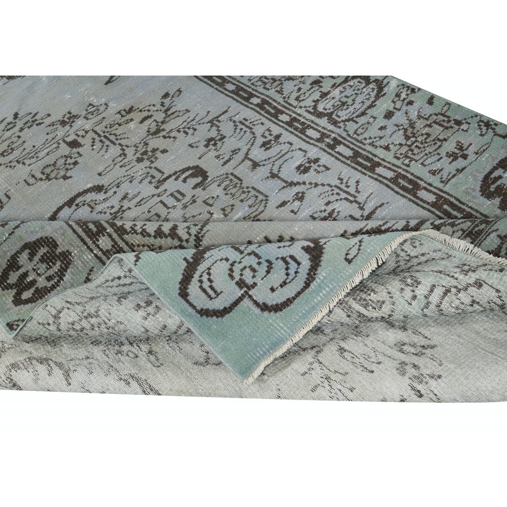 Light Blue Color Handmade Turkish Wool Area Rug for Modern Home and Office Decor