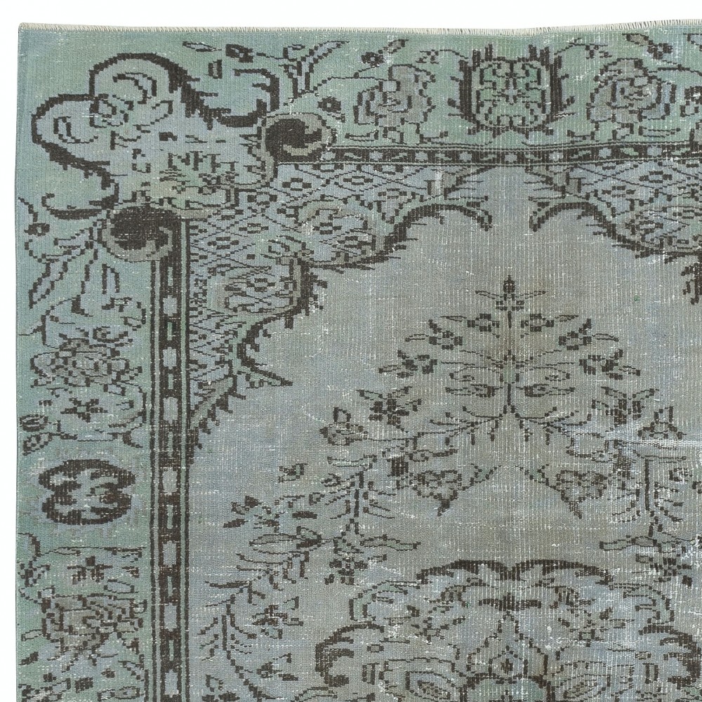 Light Blue Color Handmade Turkish Wool Area Rug for Modern Home and Office Decor