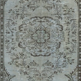 Light Blue Color Handmade Turkish Wool Area Rug for Modern Home and Office Decor