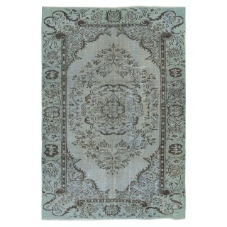 Light Blue Color Handmade Turkish Wool Area Rug for Modern Home and Office Decor