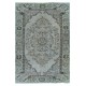 Light Blue Color Handmade Turkish Wool Area Rug for Modern Home and Office Decor
