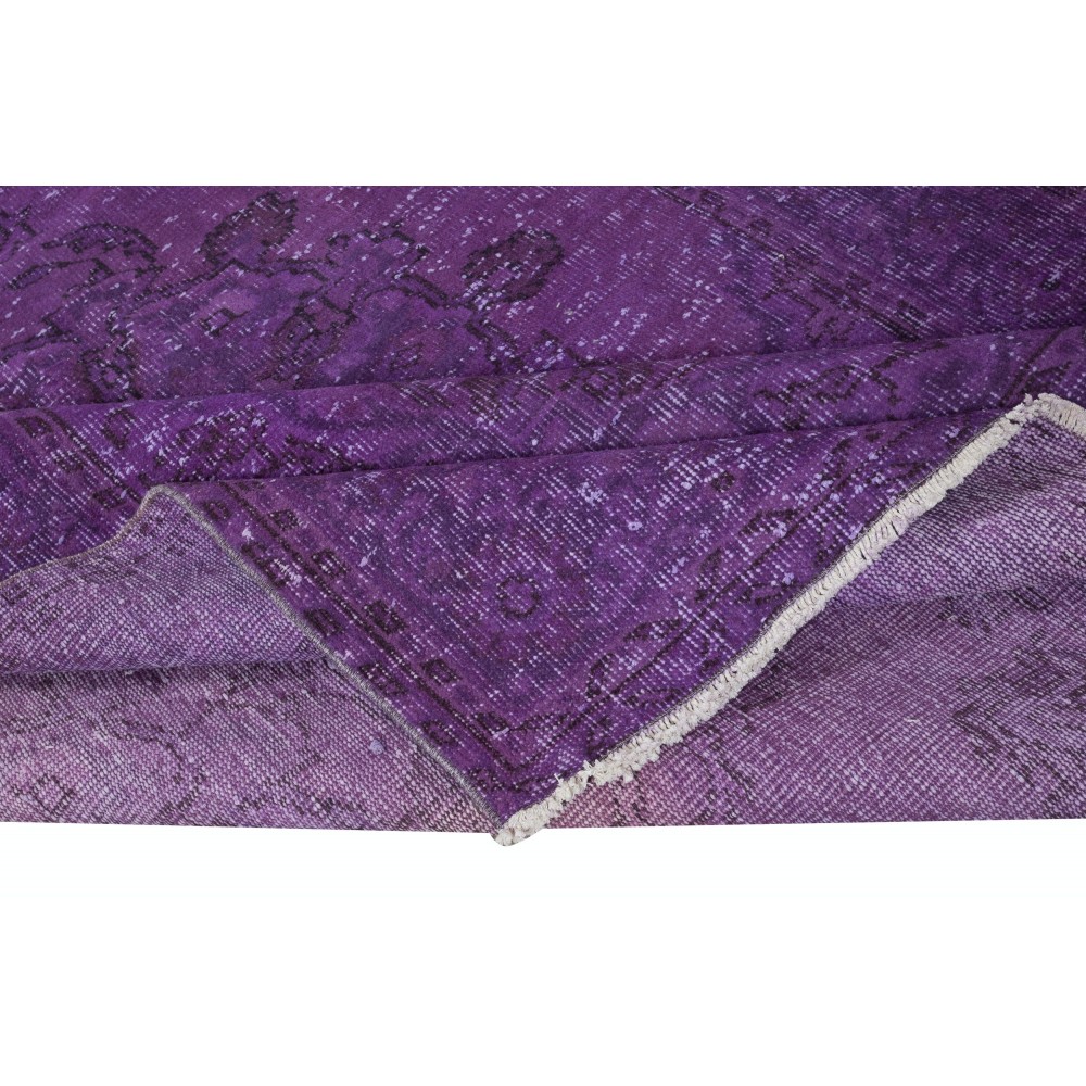 Contemporary Area Rug in Purple, Hand-Knotted in Turkey