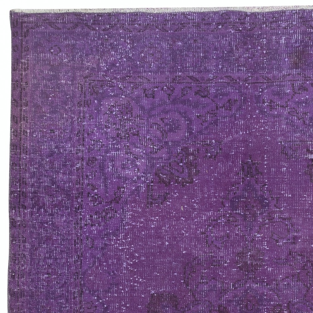 Contemporary Area Rug in Purple, Hand-Knotted in Turkey
