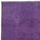 Contemporary Area Rug in Purple, Hand-Knotted in Turkey