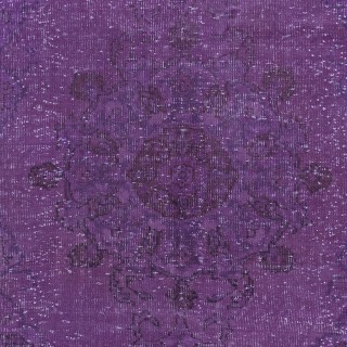 Contemporary Area Rug in Purple, Hand-Knotted in Turkey